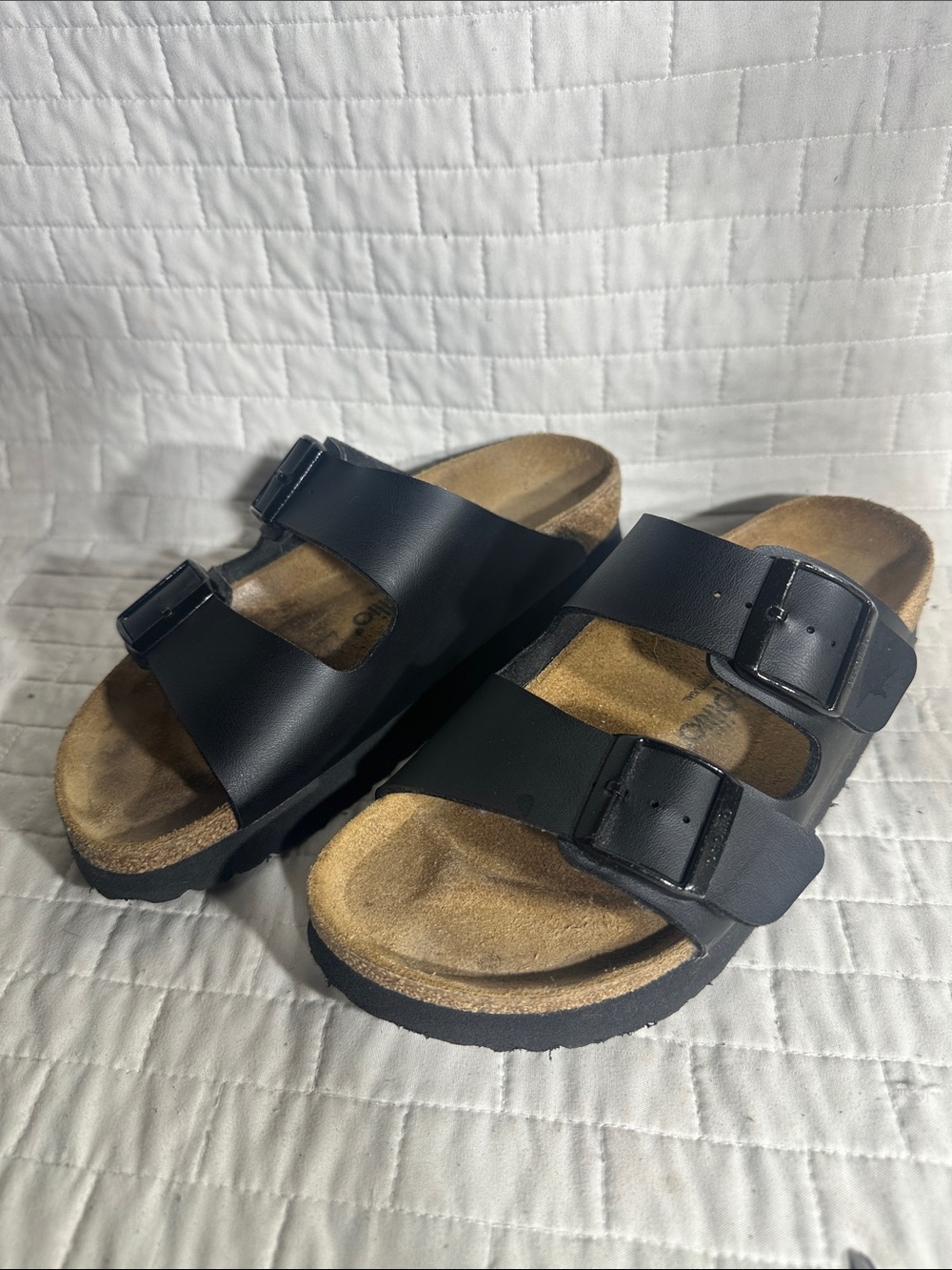 Papillio Men's Two-Buckle Black Slide Sandals